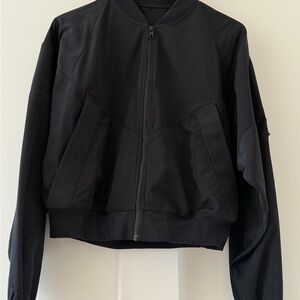 Alo Black Bomber Rain Jacket
